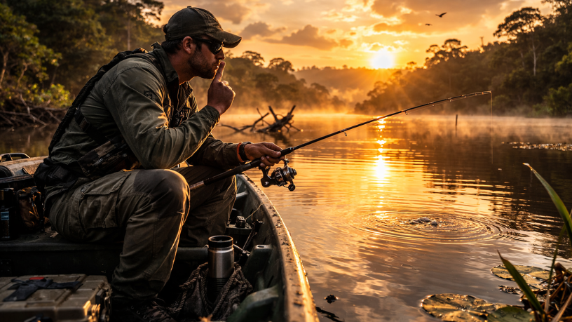 O silêncio na pescaria é fator decisivo para não espantar os peixes e aumentar as chances de captura, destaca Joel Alves.
